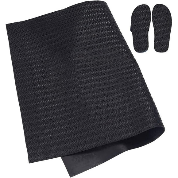 1Pc Black Shoe Rubber Sole Sheet 3mm Thick Rubber Non-Slip Shoes Pad Shoe Repair Supplies Rectangle DIY Sole Protectors Shoes Soles Repair Soling Sheet Insert Boots Care 14.9x22.1inches