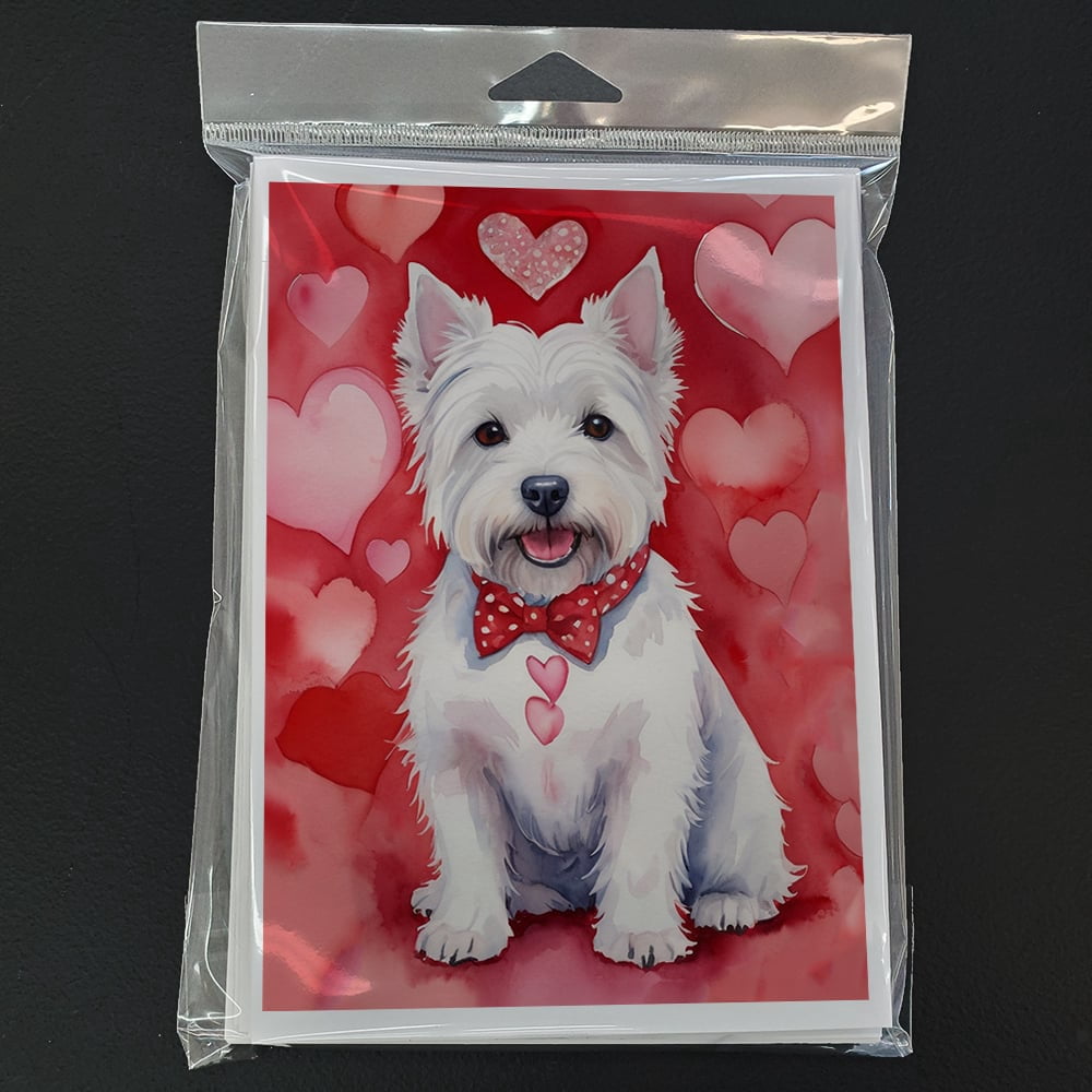 Westie My Valentine Greeting Cards Pack of 8 7 in x 5 in