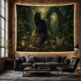 thumbnail image 6 of Armchair Bookshelf Cat with Forest Night Prominent Main, Cozy Dark Academia for Book Lovers, Reading Nook Wall Decor, Graduation Gift, Tapestry Wall Hanging for Bedroom and Dorm, 6 of 7