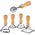 thumbnail image 1 of Juego de sellos de ravioli (juego de 5), cortador de ravioles con manillar de madera, pasta, lasaña de albóndigas, pierogi, cortador de masa y prensa Feliz Sencillez, 1 of 5