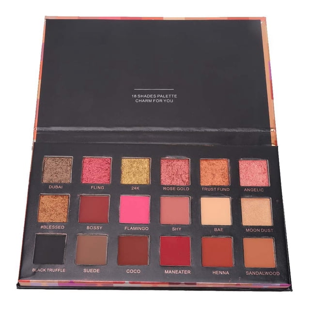 Paleta de sombras de ojos brillantes de 18 colores, maquillaje nacarado de larga duración, sombra de ojos en polvo