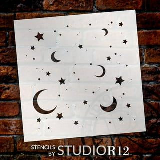 CrafTreat 36 Pieces Zodiac Sign Stencils for Painting (3x3) , Sun Moon and Star Stencils Planets Solar System Constellation Stencil Moon Phase Stencil