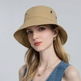 thumbnail image 3 of LEKODE Sunhat Women Women Hats Womens Summer Hat Boat Hat Umbrella Hats for Adults Mens Sun Hats Wide Brim Womens Straw Hat Khaki One Size, 3 of 5