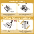 thumbnail image 4 of Uxcell 1-Pack Flip Latches, 1.8 in Stainless Steel Safety Door Lock Catch with Padlock Barn Door Lock Brushed Finish for Door[Right Open, Silver], 4 of 6