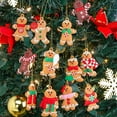 thumbnail image 6 of AMOR PRESENT Gingerbread Man Ornaments for Christmas Tree Hanging Decoration Set (16 Pieces Set), 6 of 9