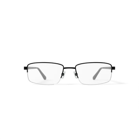 Adolfo Men's Officer Rectangular Prescription Eyeglasses with Case, Gunmetal