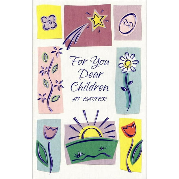 Freedom Greetings Eight Panel Floral, Sun & Star: Children Easter Card