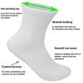 thumbnail image 2 of Glory Max 12 Pairs Men's Women's Diabetic Circulatory Ankle Quarter White Cotton Socks Size 13-15, 2 of 5