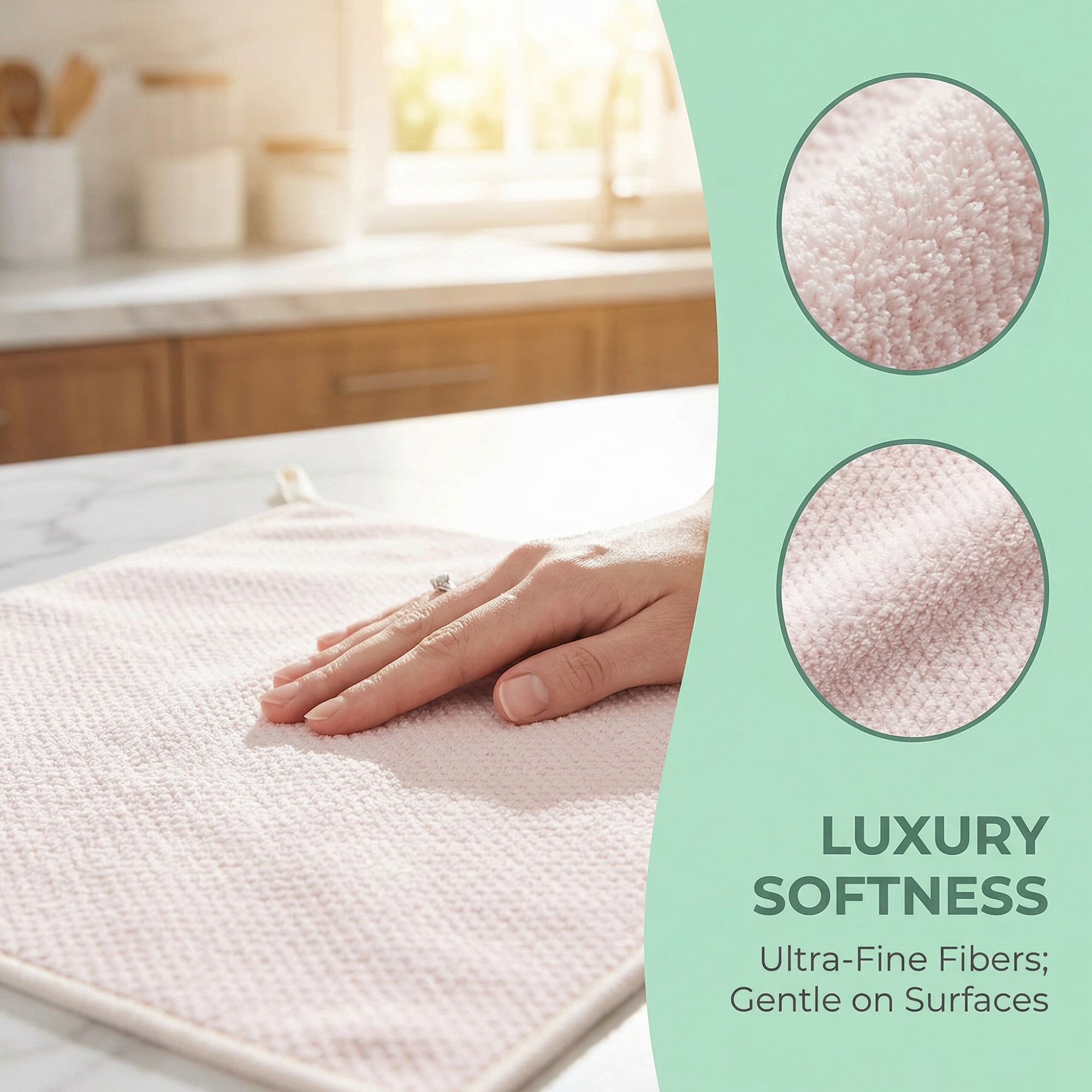 Unique Bargains 3pcs Waffle Weave Microfiber Solid Color Cleaning Cloth Beige 12" x 12"
