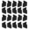 20 Pcs Black Soft PVC Angle Iron Foot L Shaped Edge Leg Cover 25mm x 25mm