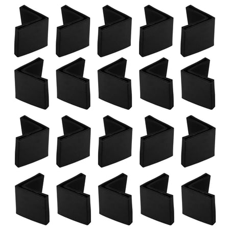 20 Pcs Black Soft Angle Iron Foot L Shaped Edge Leg Cover 25mm x 25mm