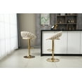 thumbnail image 4 of Luccalily Counter Height Bar Stools Set of 2,Velvet Bar stools with Back and Footrest,Modern Design and Golden feet for Kitchen,Bistro Pub, Dining Chair, 4 of 15
