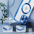 thumbnail image 5 of Dteck Magnetic Case with Tempered Screen Protector for iPhone 16 Pro,Shockproof TPU Transparent Case Compatible with MagSafe Full Camera Lens Protector Plating Back Cover,Darkblue, 5 of 5