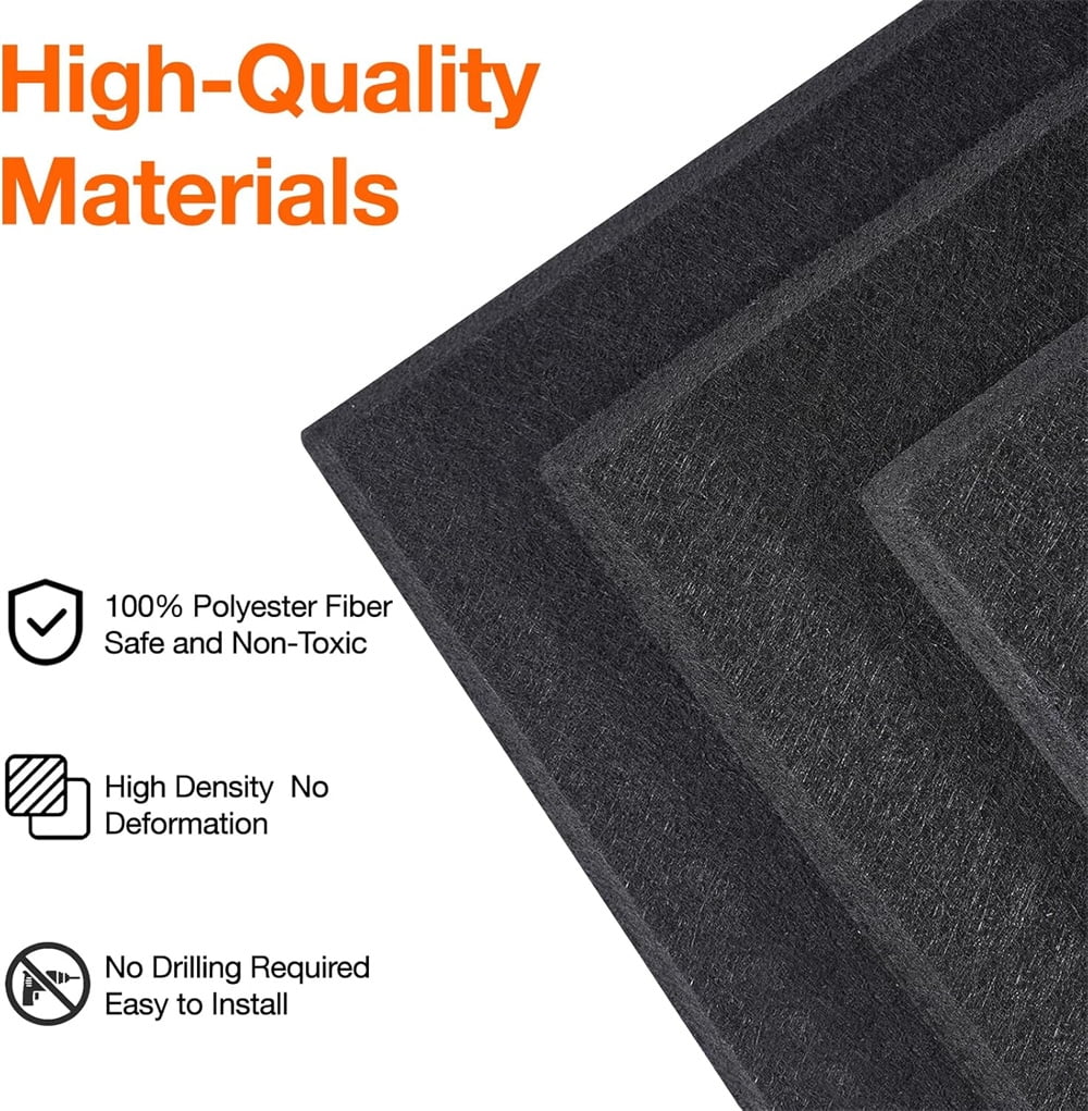 Yahome 12Pcs Black Large Cork Board Each 12 Inch Felt Bulletin Boards with Safe Removable Adhesive Tabs and Push Pins Easy to Install Cork Boards Felt Board