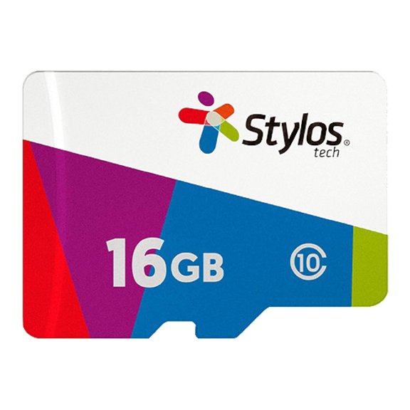 Memoria Micro SD de 16 GB Clase 10 Stylos Multicolor