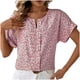 thumbnail image 1 of Tops Cortos para las Mujeres Cuello en V Impreso Manga Corta Top Casual, Camiseta de Baile sin Mangas para las Mujeres, 1 of 4