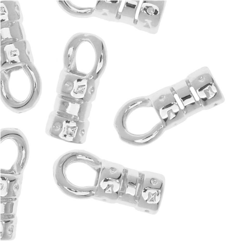2mm Hook and Eye Crimp Clasp - Fancy Silver