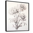 thumbnail image 2 of Designart "Black And White Simplistic Carnations III" Carnations Floater Framed Wall Decor, 2 of 5