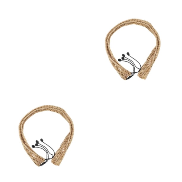 Eigraketly Cuerda de ratán fina hecha a mano para piezas de decoración elegantes y duraderas Cuerda de ratán hecha a mano Handpan negro 2Conjunto
