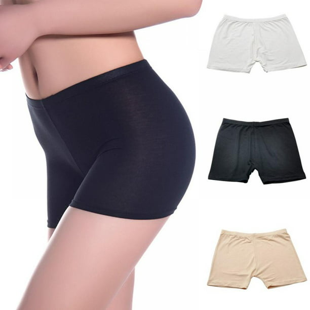 Slip Safety Shorts 2-Pack Black Bike Shorts | Cotton Spandex Stretch  Boyshorts for Yoga - Walmart.com