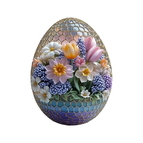 Wall Art for Home Decor Cute Easter Bunny Egg Hanging Ornament 2D Flat Ornament Porches and Garden Art Decoration Pendants Suitable for Gifts Home Garden and Wall Decoration