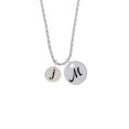 thumbnail image 2 of Delight Jewelry Silvertone Disc 1/2'' Initial - j - Silvertone Script Initial Disc - M - Charm Necklace, 20"+3", 2 of 4
