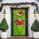thumbnail image 3 of Decoraciones para puerta de Grinchmas, cubierta de puerta de Feliz Navidad, pancarta navideña negra y verde para puerta, letrero para puerta principal, suministros para fiesta, 3 of 4