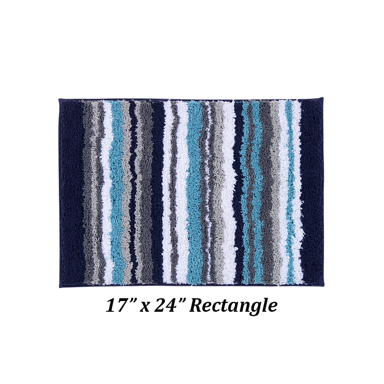 Better Trends 17" x 24" Bathroom Rugs 100% Polyester Soft Water Absorbent Non Slip Bath Mat Machine Washable Rug Griffie Collection - Blue