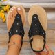 thumbnail image 2 of Sandalias Planas con Correas de Tobillo Floral Toe Post Espadrilles, Sandalias Planas de Mujer Toe Redondo Verano, 2 of 9