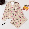 thumbnail image 3 of Elegyee Toddler Girls Cute Halloween Pajama Set Long Sleeve Button Down Shirt Pants, 2-Piece, Khaki, Size 3-4, 3 of 3