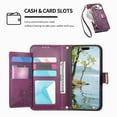 thumbnail image 3 of Decase Anti-Scratch PU Leather Wallet Case Compatible with Samsung Galaxy A16 5G,Shockproof Magnetic Buckle Hybrid Case Cover with Zipper Pocket Credit Card Slot Cash Slot Wrist Strap Lanyard,Purple, 3 of 12