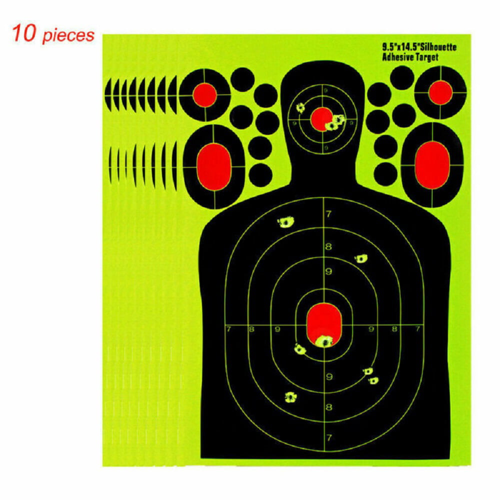 10pcs Shooting Targets 8" Splatter Glow Shot Gun and Rifle Paper Target New 