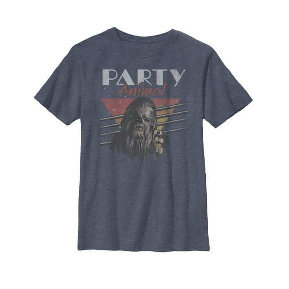Boy's Star Wars Chewbacca Party Animal Graphic Tee Navy Blue Heather Medium