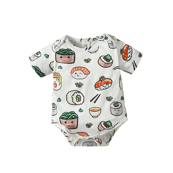 Toddler Baby Boys Clothes Newborn Boys One-piece Romper Bodysuit 18-24 Months Boys Short Sleeve Romper White