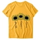 thumbnail image 3 of Gibobby Camiseta de manga corta para mujer Las mujeres rematan la camisa moda casual cuello redondo manga corta(Amarillo,XL), 3 of 5
