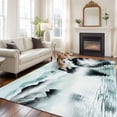 thumbnail image 3 of Traditional Ink Painting Washable Living Room Rugs 6'x9', Chinese Green Theme Nature Landscape Low Pile Throw Large Area Rug Non-Slip Sturdy Edge Binding Carpet for Dining Room Kitchen Office, 3 of 9