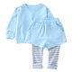 thumbnail image 1 of Gibobby Conjunto de Sudadera y Leggings de Lana A rayas + sudadera, ropa para niñas, conjuntos de pantalones deportivos, ropa para niños pequeños, 2 uds.(Azul claro,18-24 Meses), 1 of 5