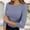 Grey, variant on Women's T Shirts Ribbed Knit 3/4 Sleeve Crew Neck Slim Fit Blouses Stretchy Comfy Trendy Casual Basic Pullover Tops
