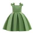 thumbnail image 1 of Ywoagh Toddler Girls Dress Spring Summer Solid Pretend Play Ruffle Sleeve Party Outfits Green, 1 of 5