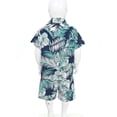 thumbnail image 3 of Hansber Toddler Baby Boy Summer Hawaiian Outfits Short Sleeve Button Down Shirt Top & Shorts Clothes Green 100/L, 3 of 5