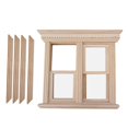 thumbnail image 1 of Casa de muñecas Ventana en miniatura Juego de imaginación Simulación de decoración de madera para la escena de la Decoración Muñeca Ornamento, 1 of 5