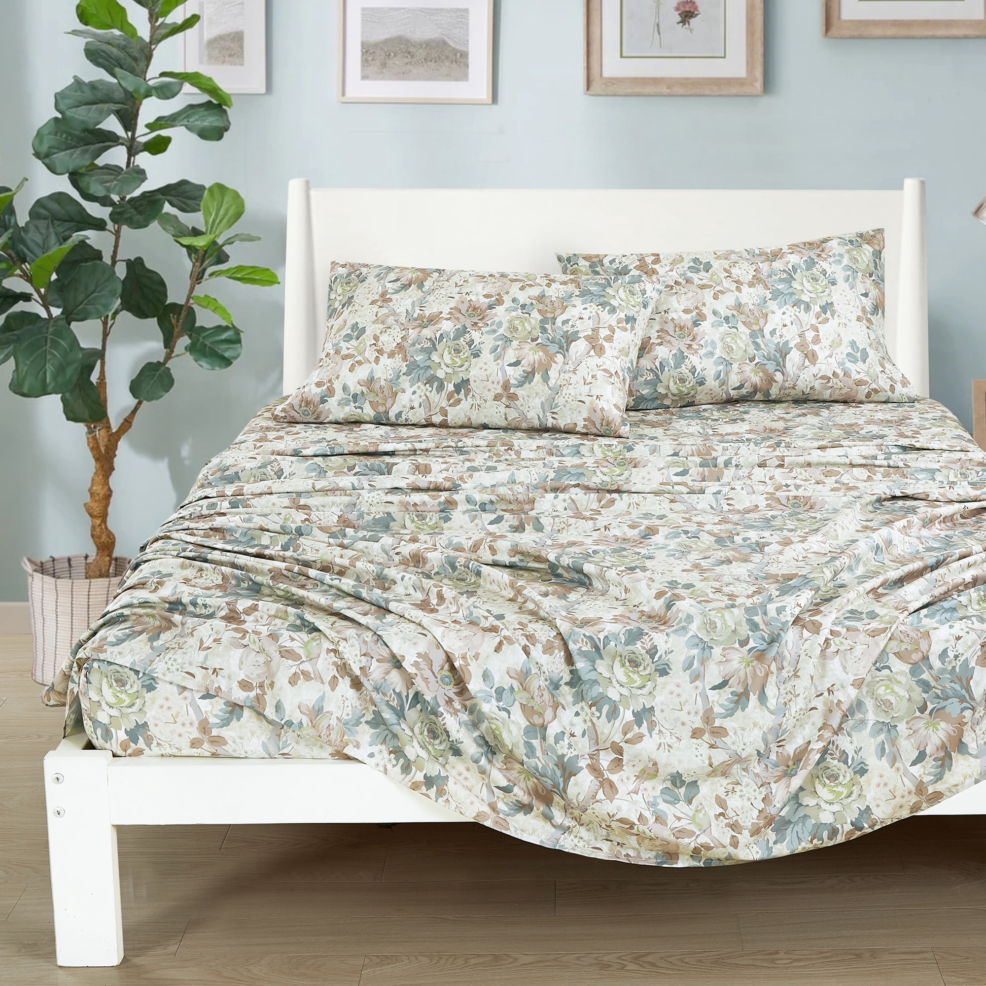 Evjk 3-4 PC Jcrown Sheet Set, Modern Print, Luxury Comfort, Twin