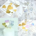 thumbnail image 3 of 7pcs/set Cake Topper Heart Shape Wedding cake topper wedding cake Birthday Cake Simple Design Paper Top Flag Decoration, Silver, 3 of 7