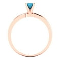 thumbnail image 4 of 0.5 ct Round Cut Simulated Turquoise Solitaire 18K Rose Gold Womens Engagement Ring, 4 of 5