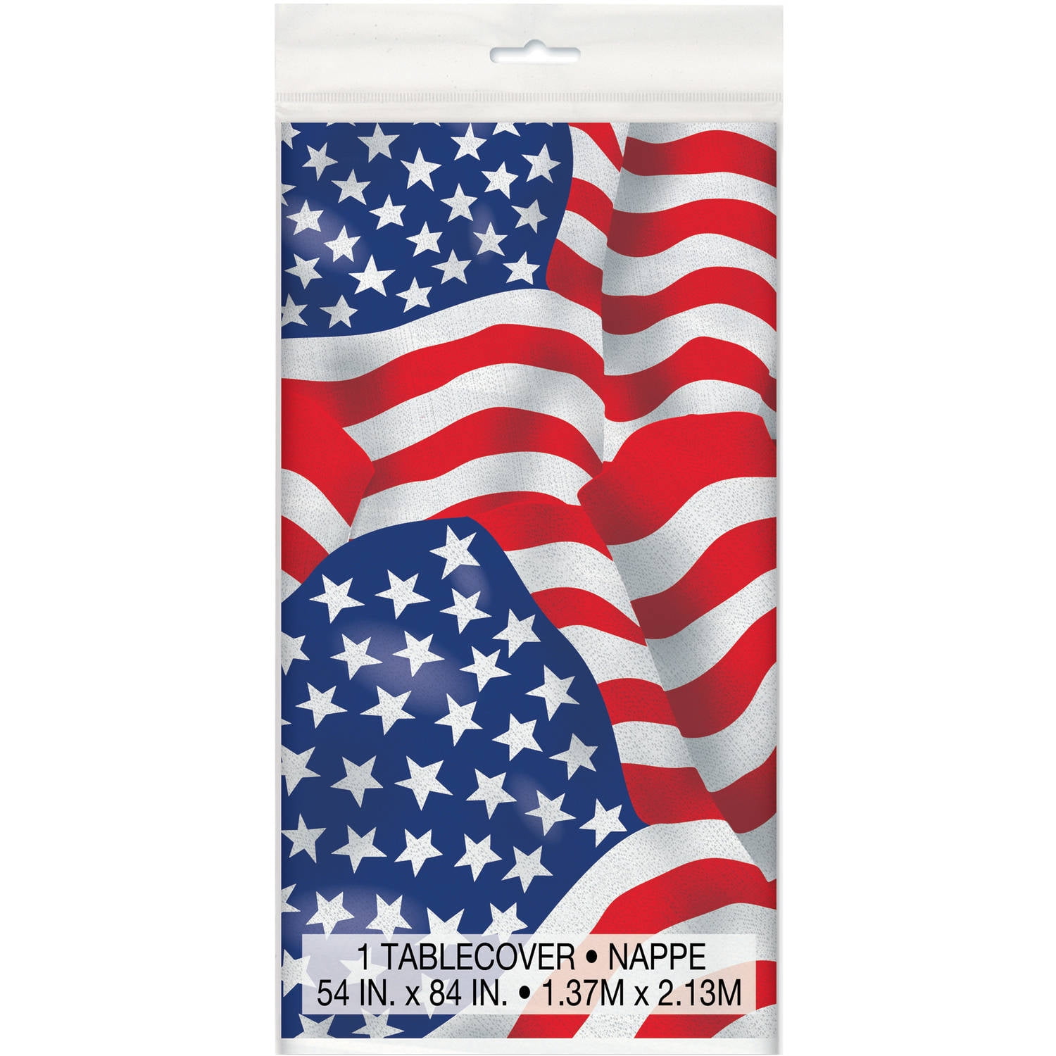 Plastic US American Flag Table Cover, 84" x 54" (3 Pack)