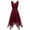 Wine, variant on Women's Vintage Floral Lace Dress Elegant Sleeveless Cocktail Formal Midi Dress Handkerchief Hem Asymmetrical Party Dress