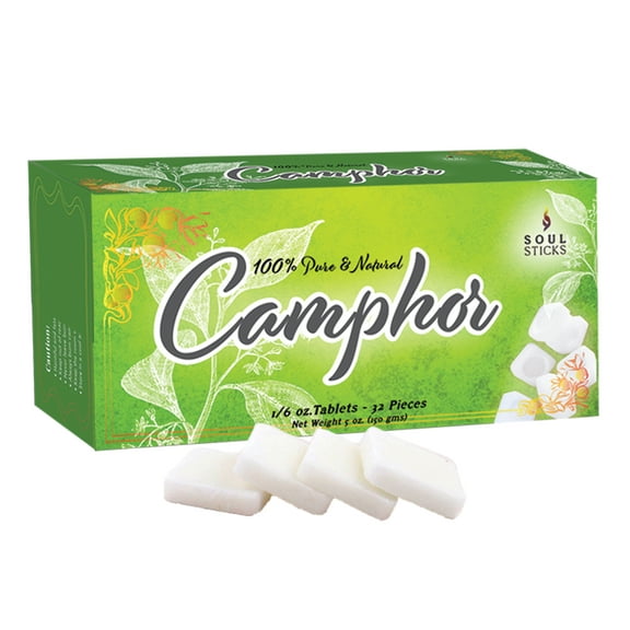 Ancient Veda Natural Camphor Blocks 32 Tablets 150 Grams