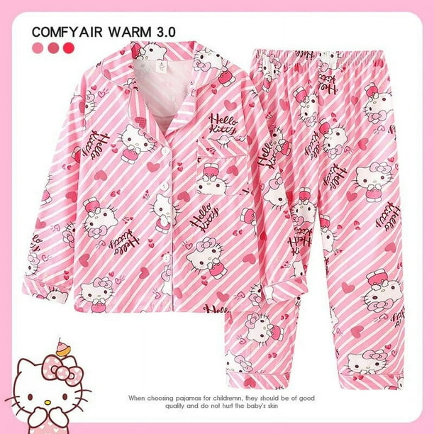 Sanrio Cinnamoroll Pajamas Kids Kuromi My Melody Hello Kitty Home Clothes Winter Cartoon Anime Cute Long Sleeve Gift for Girls