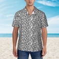 thumbnail image 2 of Pofeuu Weave Geometric Print Hawaiian Shirt for Men Sleeves Casual Button Down Summer Beach Dress Shirts T-Shirts,Small, 2 of 7