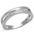 thumbnail image 1 of Bague en Laiton Rhodium pour Femmes avec AAA Grade CZ en Clair - Taille 5, 1 of 1